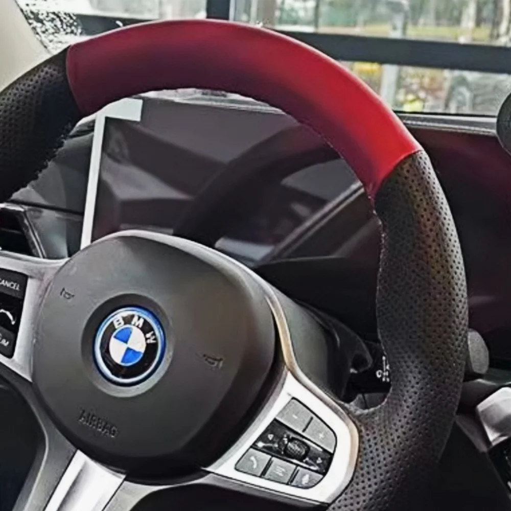 Customization Car Steering Wheel Cover Accessories Hand Sewing Leather For BMW M Sport G30 G31 G32 G20 G21 G14 G15 G16 X3 G01 X4