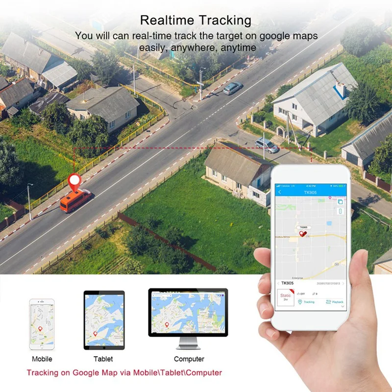 Best-Car GPS Tracker TK915 GPS Locator 10000Mah Waterproof IP65 GPS Car Tracker Tamper Alert LIFETIME FREE APP