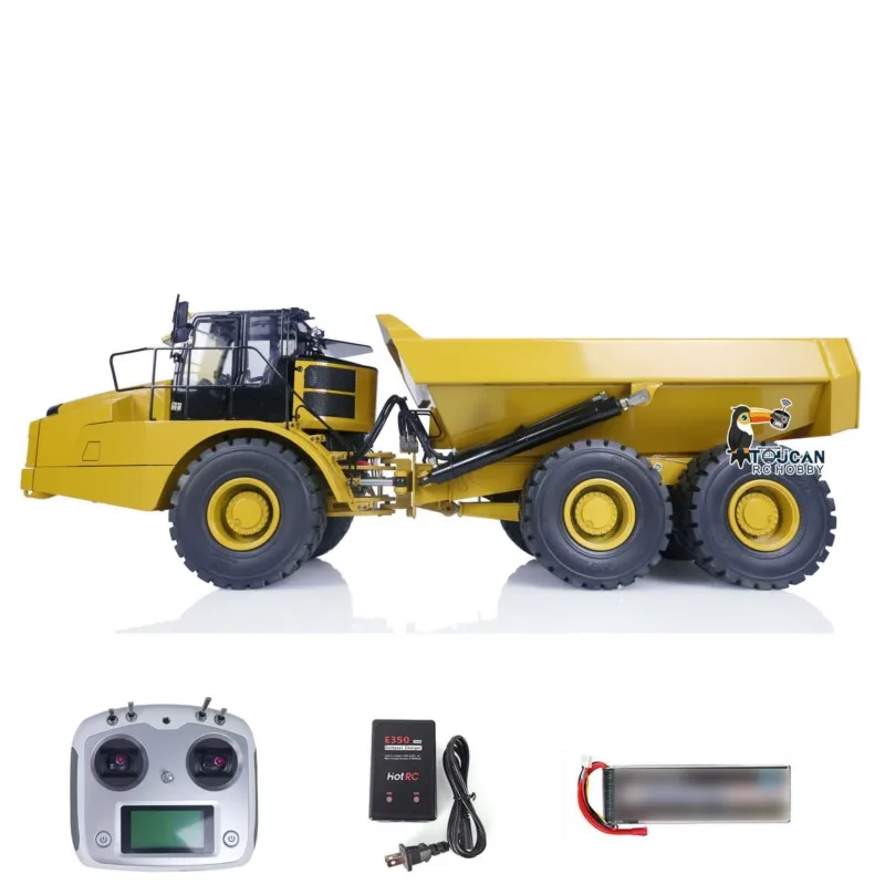 شاحنة مفصلية معدنية 6*6 RC 1/14 جهاز تحكم عن بعد هيدروليكي RTR مطلية باللون الأبيض DIM K745 745D أسطوانة صمام المضخة THZH1301-SMT6