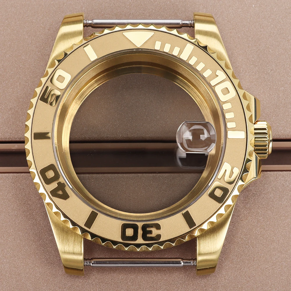 40mm Silver Gold Watch Case Repair Parts For Submariner GMT NH35 NH36 NH34 NH38 4R36 Miyota8215 Eta 2824 Movement Sapphire Glass