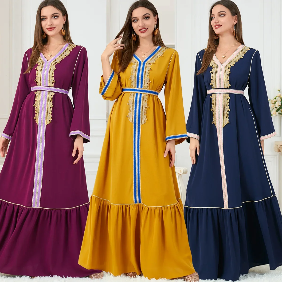 

Autumn Morocco Dress Muslim Women Abaya India Abayas Dubai Turkey Islam Evening Party Dresses Kaftan Robe Longue Embroidery