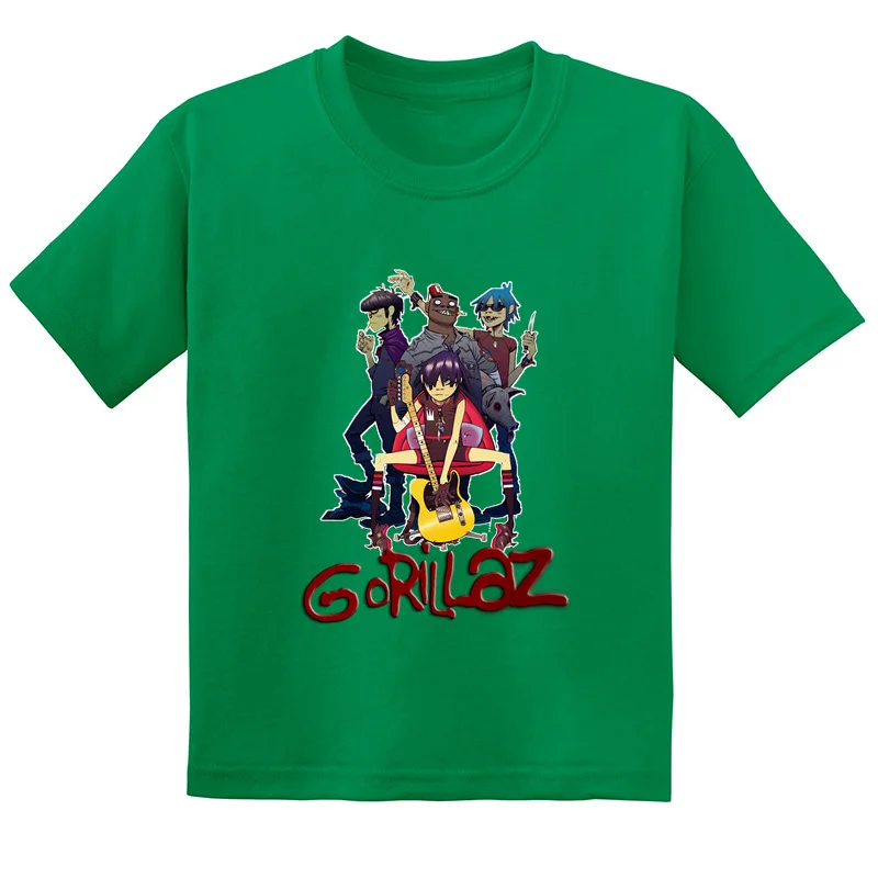 Hot Sale Gorillaz Rock Band ChakaKhan Noodle Print Fashion Kids T-shirt Baby Boys Girls Clothes Summer Children Cotton T shirt