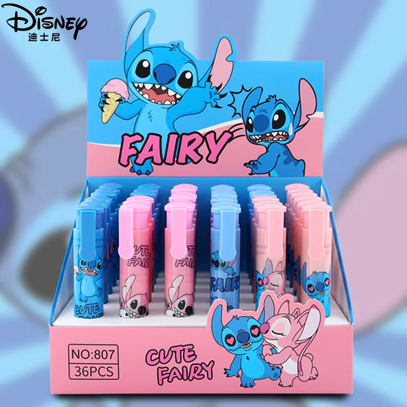 36pcs Disney Lilo and Stitch press eraser cute student learning stationery clean without leaving traces pencil eraser stationery