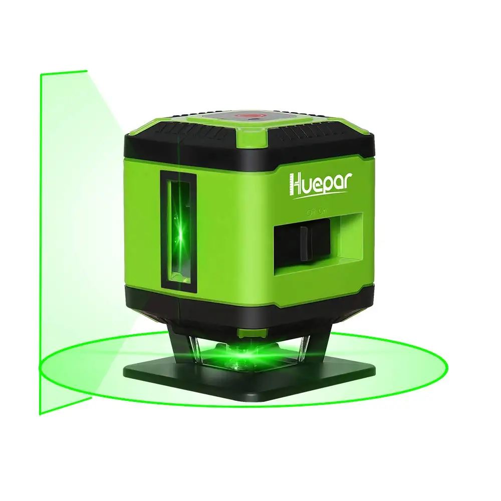 Huepar FL360G For Tile,360-Degree Horizontal Line 130 Degree,5 Line Green Beam Cross Line Flooring Laser Level