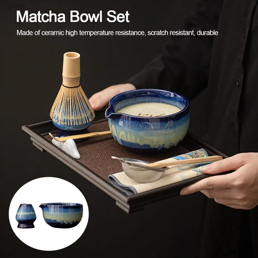

Ceramic Matcha Bowl Set Smooth Large Capacity Tea Salad Soup Bowl High Temperature Resistant Kiln Discoloration
