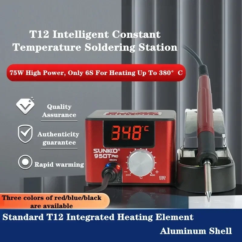 

High-Performance SUNKKO Electric Soldering Iron Station with Adjustable Temperature and Digital T12 Display
