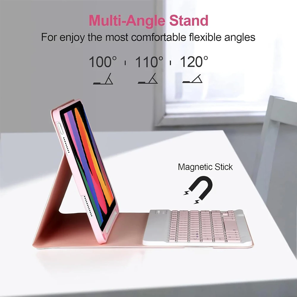 Xiaomi Redmi Pad SE 11 인치 용 키보드 케이스, 펜 홀더가있는 분리형 Bluetooth 키보드 멀티 앵글 스탠드 케이스