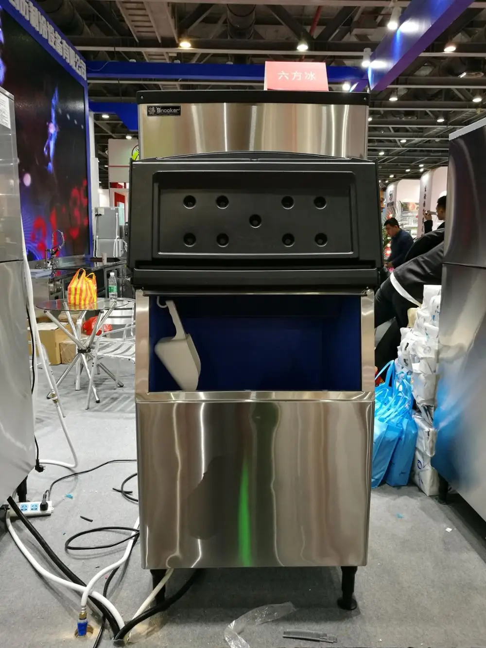 بار استخدام آلة صنع الثلج ثلاجة صانع مكعبات الثلج 500 كجم/24 ساعة #5