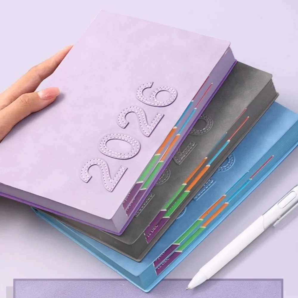 

A5 2026 Agenda Book PU Textured Calendar Book Planner Reminder English Version Planner Notebook Daily Planner To Do List