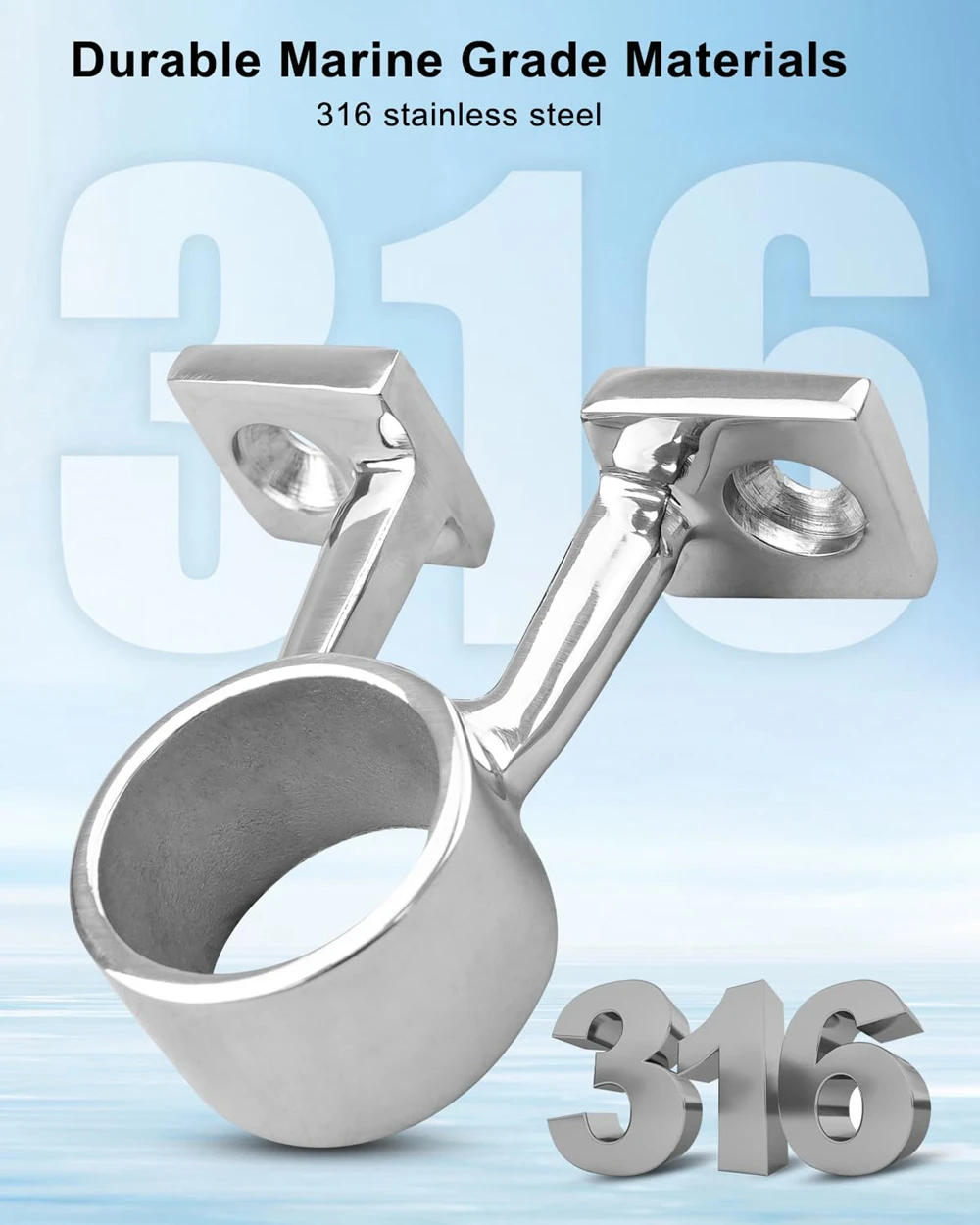 Durable Stainless Steel Marine Handrail Bracket 90° Center/End Boat Hand Rail Fitting 25mm Stanchion Support Railing Part Yacht