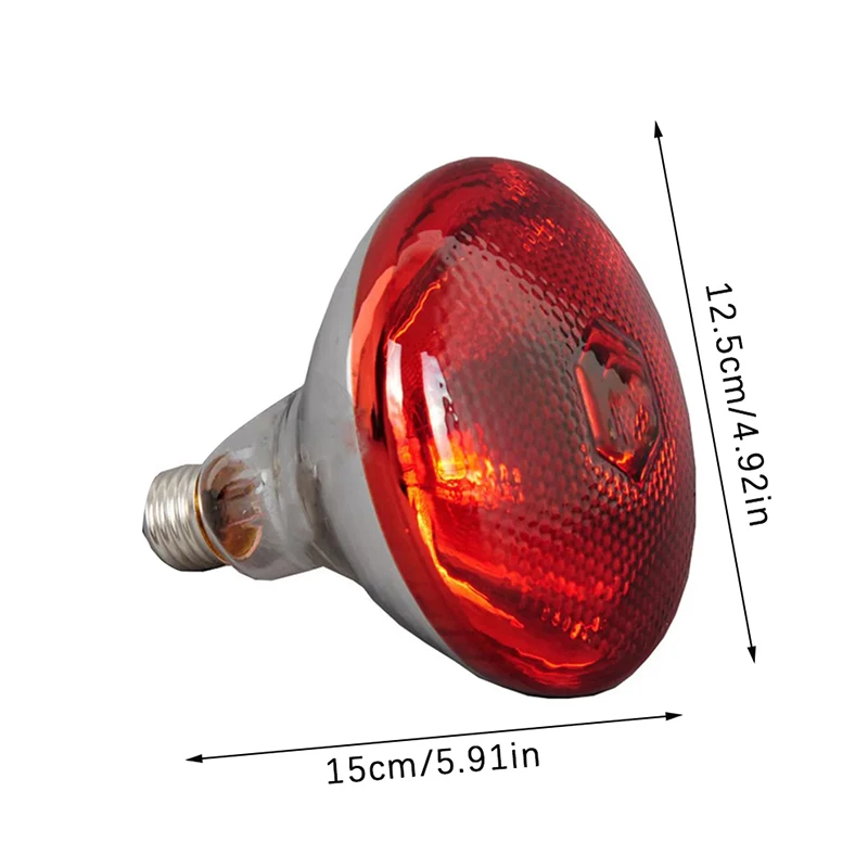 275 واط الدواجن مصباح الحرارة بالأشعة تحت الحمراء مقاوم للماء المضادة للانفجار مصابيح كهربائية سميكة ​   مصباح تسخين E27 لطيور البطة والدجاج الخنزير