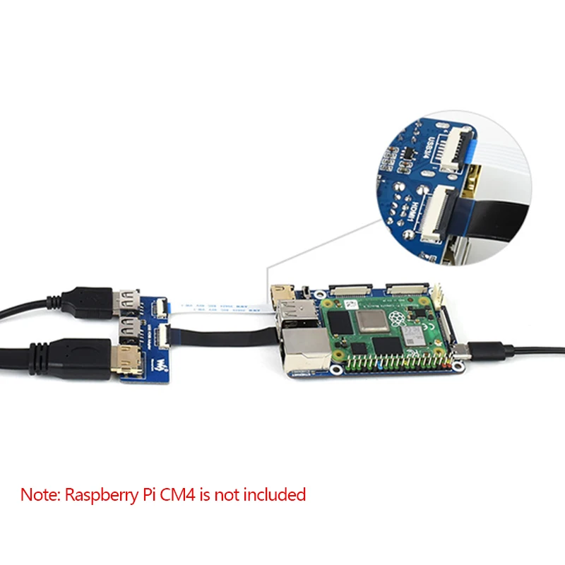 Mini carte d'extension CM4-IO-BASE-B est applicable au Module de calcul Raspberry Pi CM4, Kits de boîtier version complète alimentation US/EU