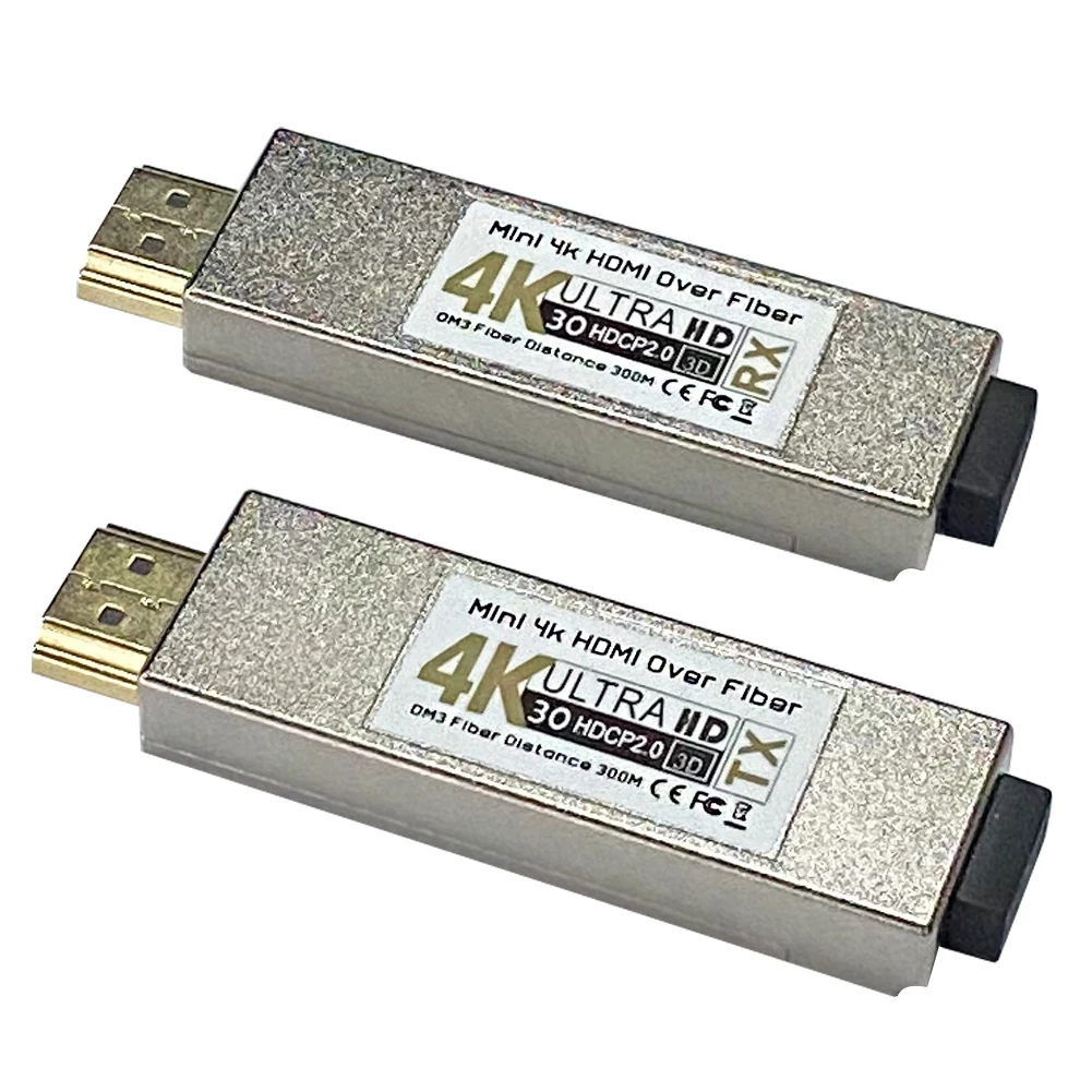 Mini 4K HDMI Fiber Extender, 4Kx2K 30Hz HDMI 1.4a Video Optical Transceiver, Up to 300m Over OM3 Multimode Fiber