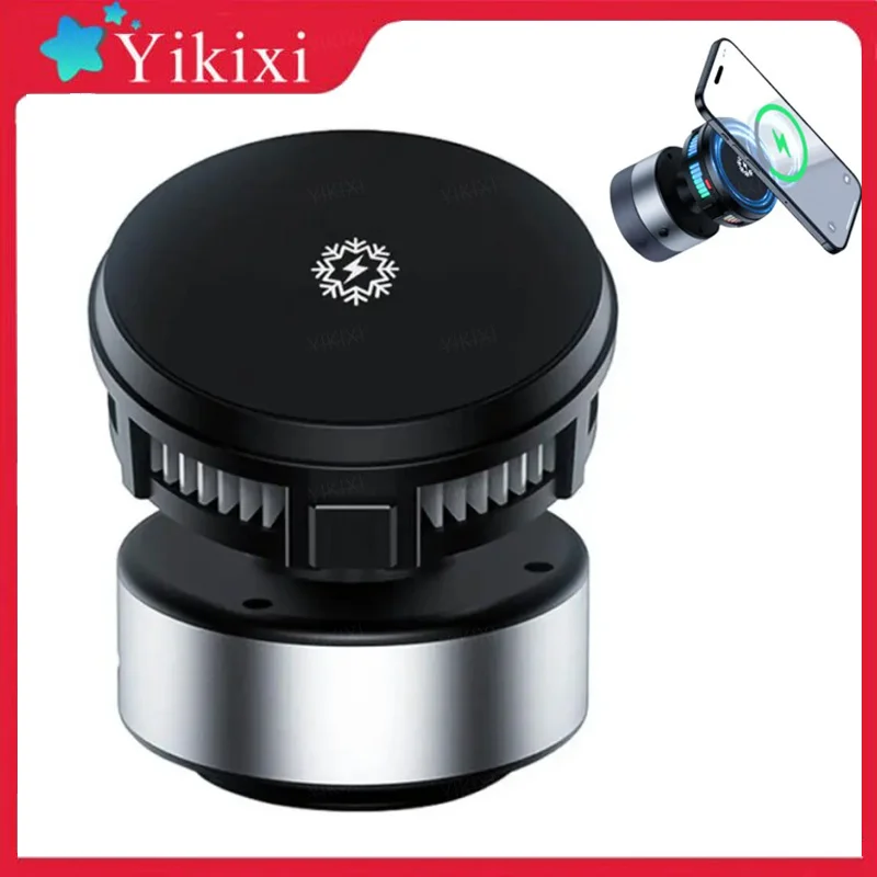 

Magnetic Car Phone Holder 15W Wireless Charger High-speed Cooling Stand Fast Heat Dissipation Intelligent Hands-Free Vent Mount