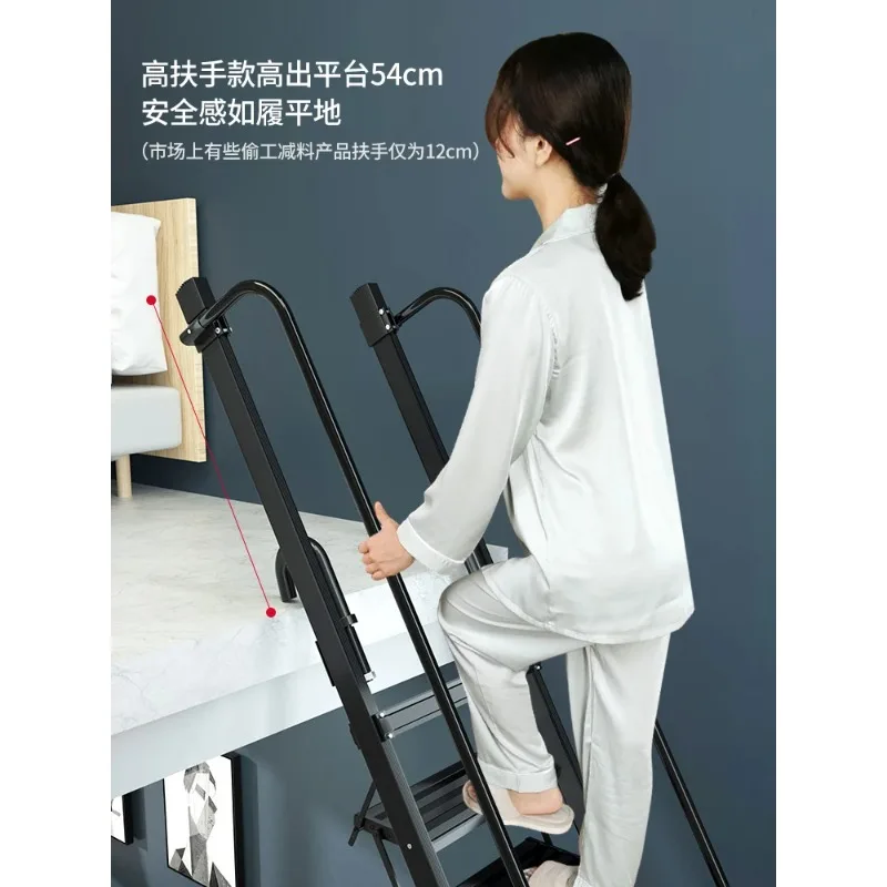 Attic  Household Aluminum Alloy Folding Step Plate  Indoor Straight Single-Side Ladder Customization
