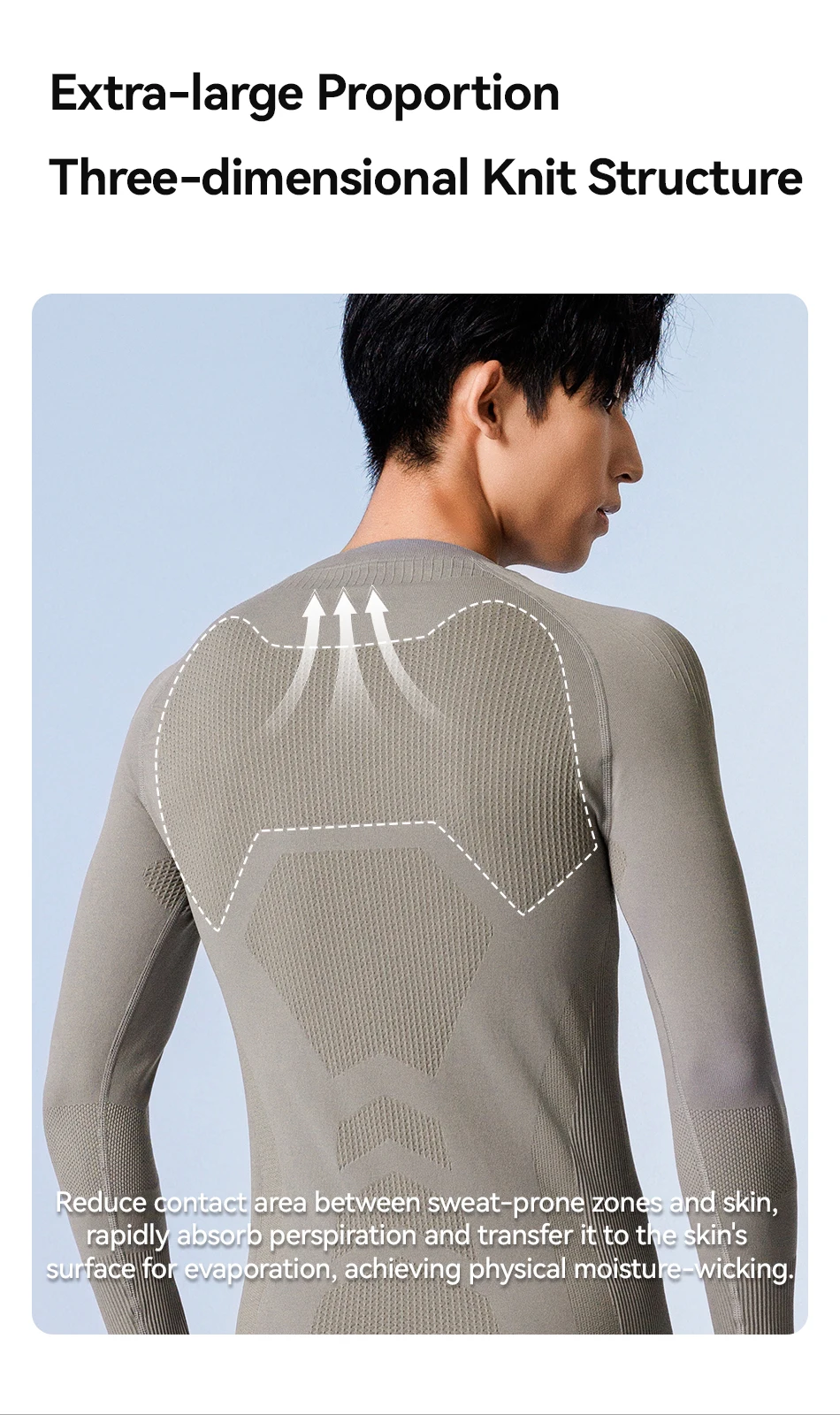 COPOZZ Nahtloses Ski-Thermo-Unterwäsche-Set für Damen und Herren, hochelastisch, Rundhalsausschnitt, schnell trocknend, feuchtigkeitsableitend, Sport-Baselayer, lange Unterhose – Detail 8