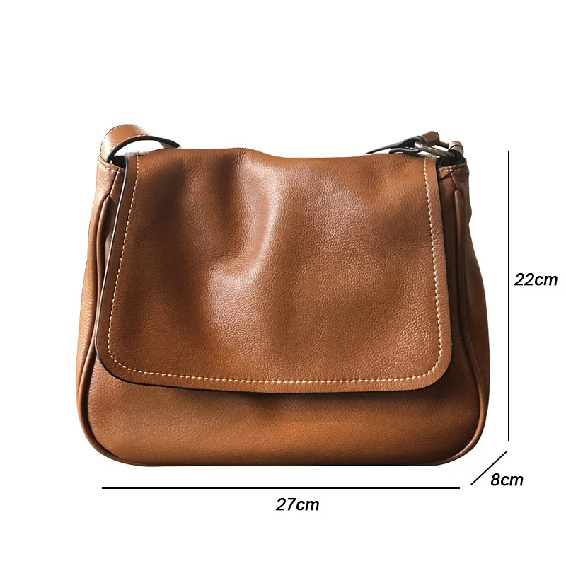 Johnature Simple Genuine Leather Women Bag Leisure Versatile Natural Real Cowhide Solid Color Shoulder & Crossbody Bags