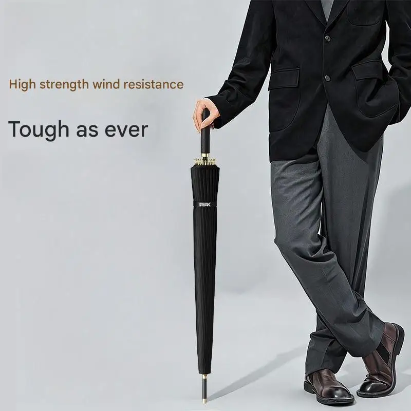 Windproof Business Straight Umbrella Extra Large Size 24 Ribs Storm-resistant Thickened and Reinforced Long-handled Umbrella