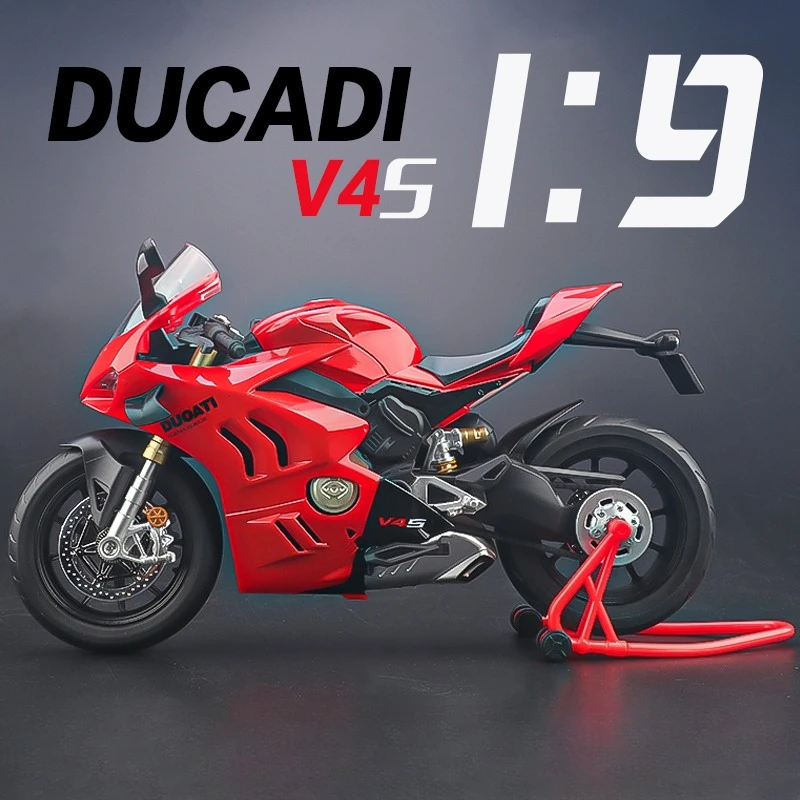 

1:9 Ducati V4S BMW S1000RR RR1000 SUZUKI GSX-1000R R1M Large Scale Simulation Alloy Motorcycle Model Sound Light Toy Gift