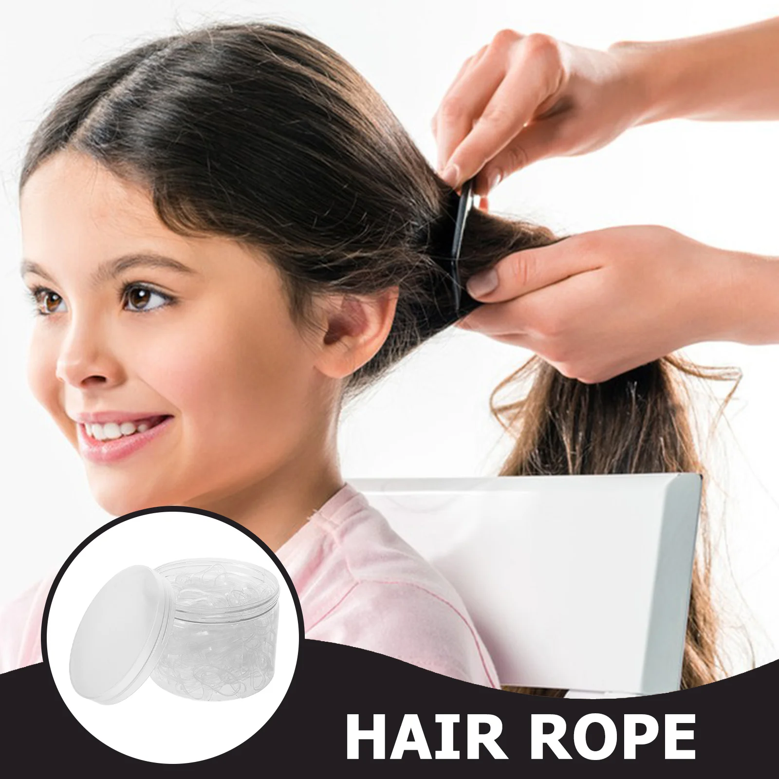 300 قطعة من أربطة الشعر المرنة الشفافة حامل ذيل حصان صغير شفاف للنساء الضفائر ربطات شعر صغيرة قابلة لإعادة الاستخدام ناعمة قابلة للتمدد #3