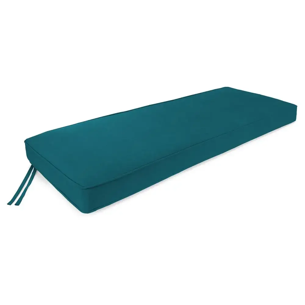 Canvas Teal Solid Outdoor Settee Swing Bench Cushion with Ties and Welt Durable Weather-Resistant Material Soft Comfortable