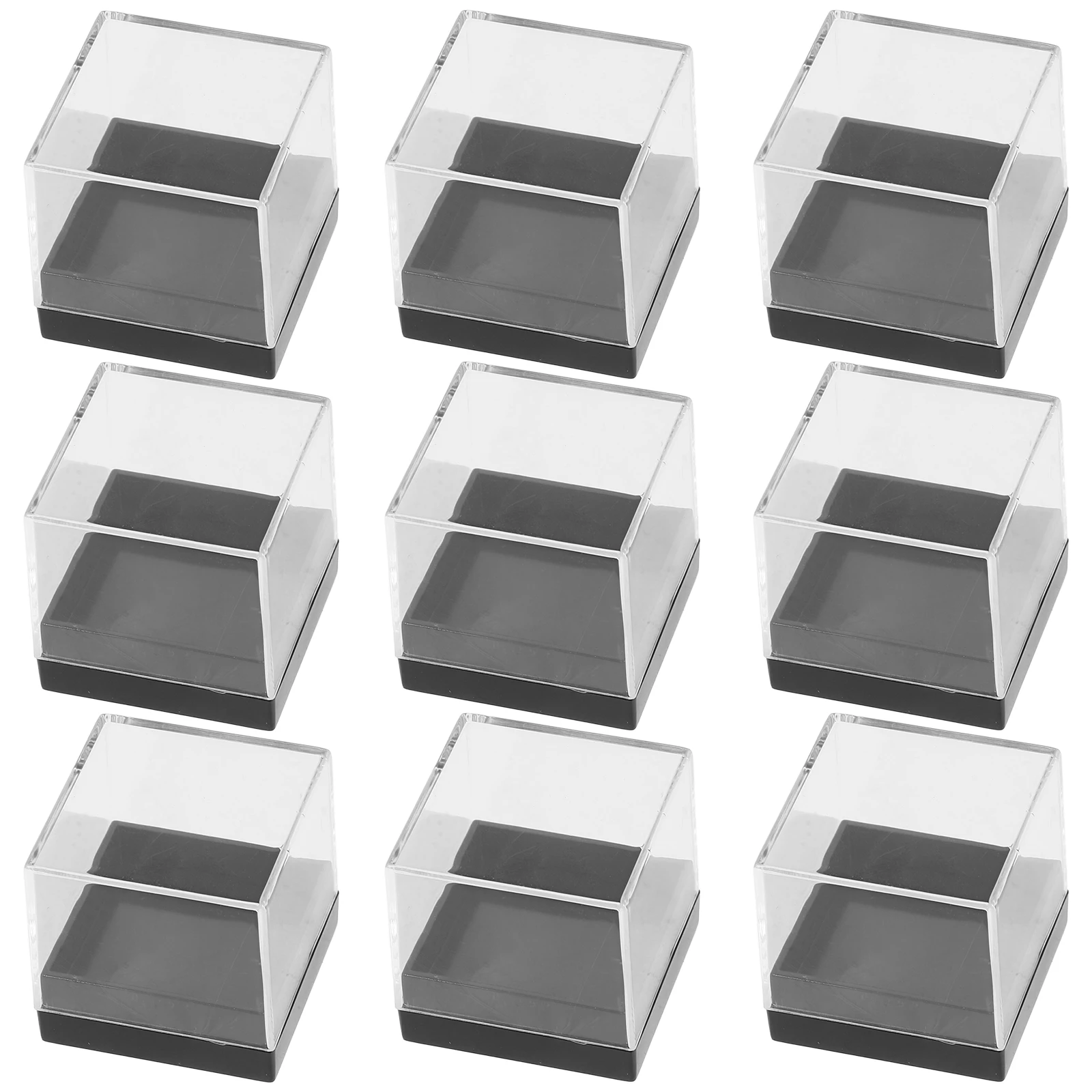 

18 Pcs Mineral Specimen Box Clear Plastic Display Case Cube Organizer Acrylic Collection Storage Gemstone Exhibit