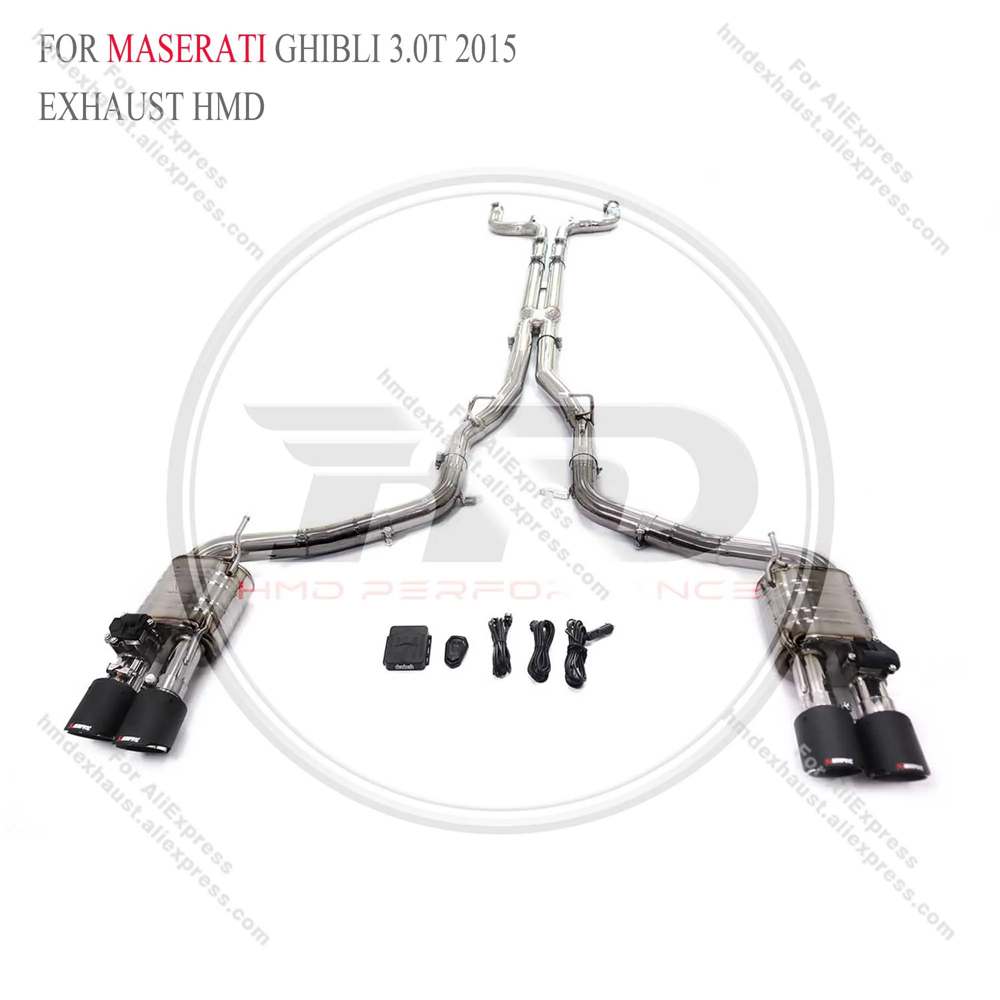 

HMD Stainless Steel Exhaust System Performance Catback for Maserati Ghibli 3.0T 2015 Valve Muffler