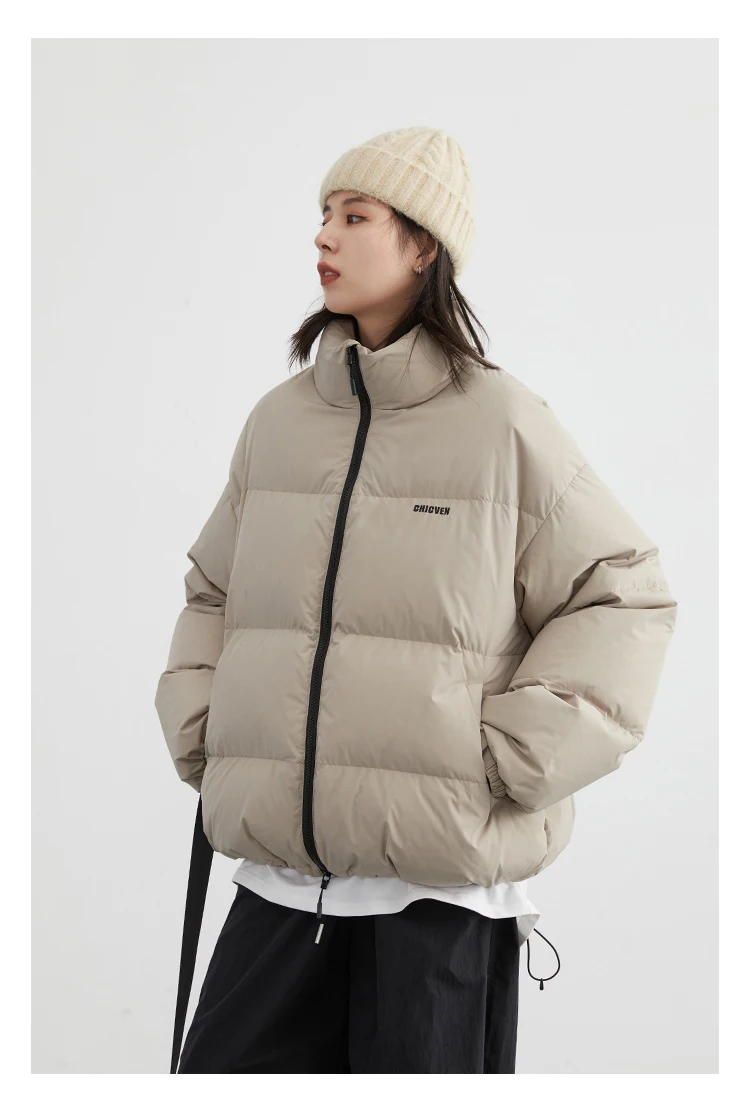 CHIC VEN Women Down Coats Streetwear Solid 90 White Duck Down Stand Collar Female Down Jacket Warm Ladies Overcoat Winter 2024