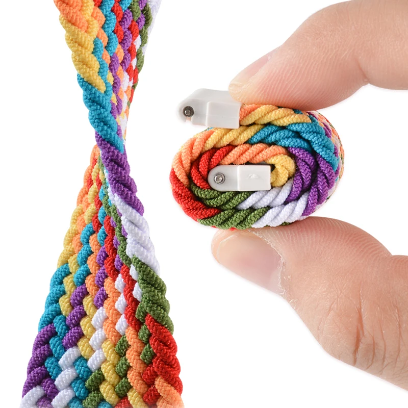 20 mm/22 mm geflochtenes Solo-Loop-Band für Samsung Galaxy 46 mm/42 mm Watch 3 Active 2 Gear S3 Frontier Huawei Watch GT-Armband