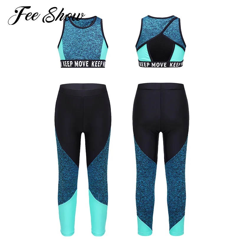 Kids Yoga Sets Tracksuits for Children Girls Workout Fitness Girl Clothing Running Sports Suit Sleeveless Hollow Back Sports Set