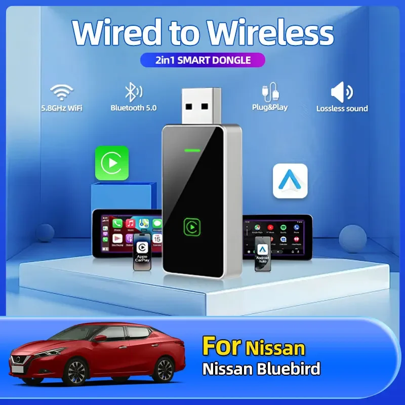 

2025 Fashion New 2in1 Wireless Car Play Auto Adapter USB Dongle Smart Mini Box Plug And Play Car Accessories For Nissan Bluebird