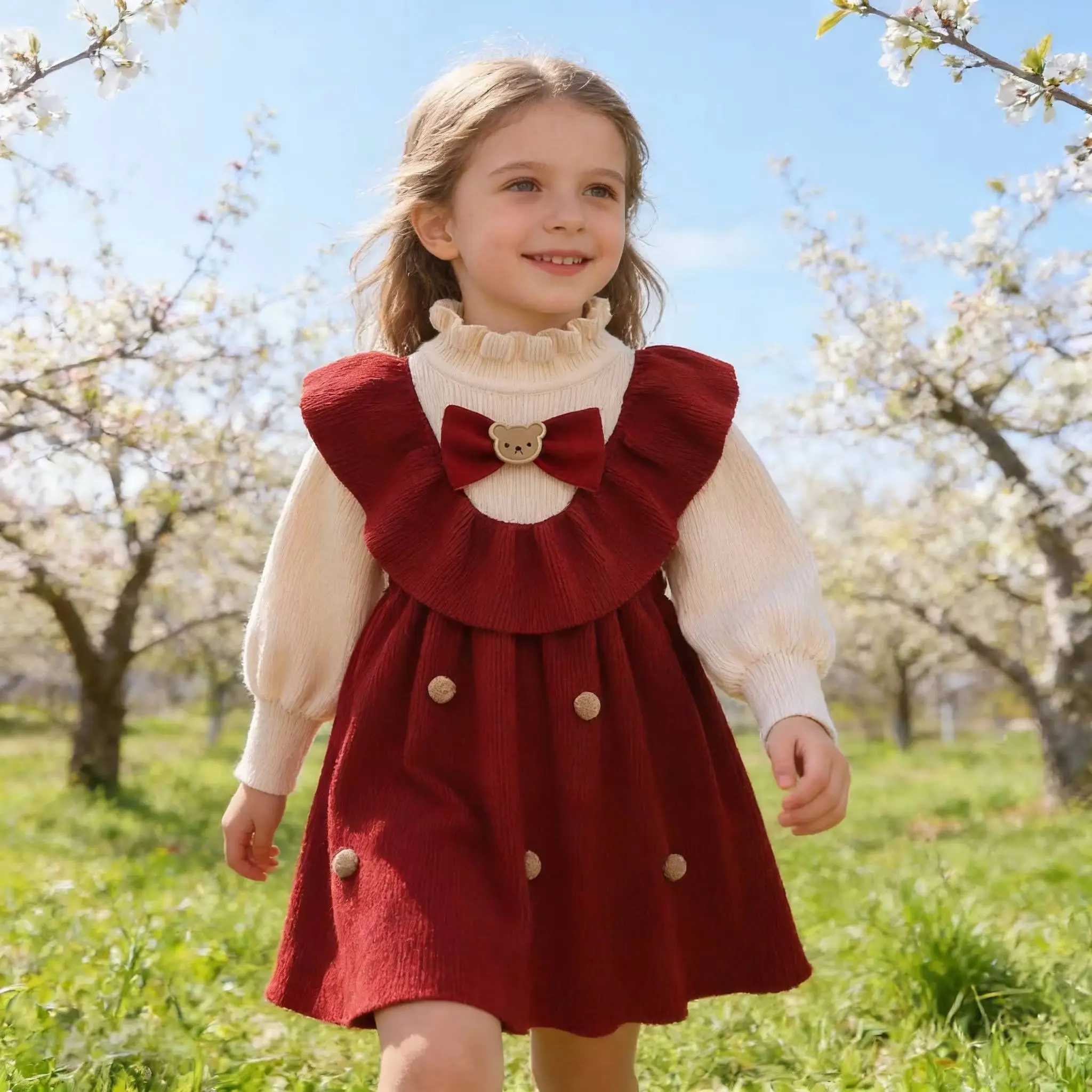abito-da-bambina-rosso-a-maniche-lunghe-per-la-primavera-2026-alla-moda-per-feste-di-compleanno-vestito-spesso-per-bambine-e-ragazze