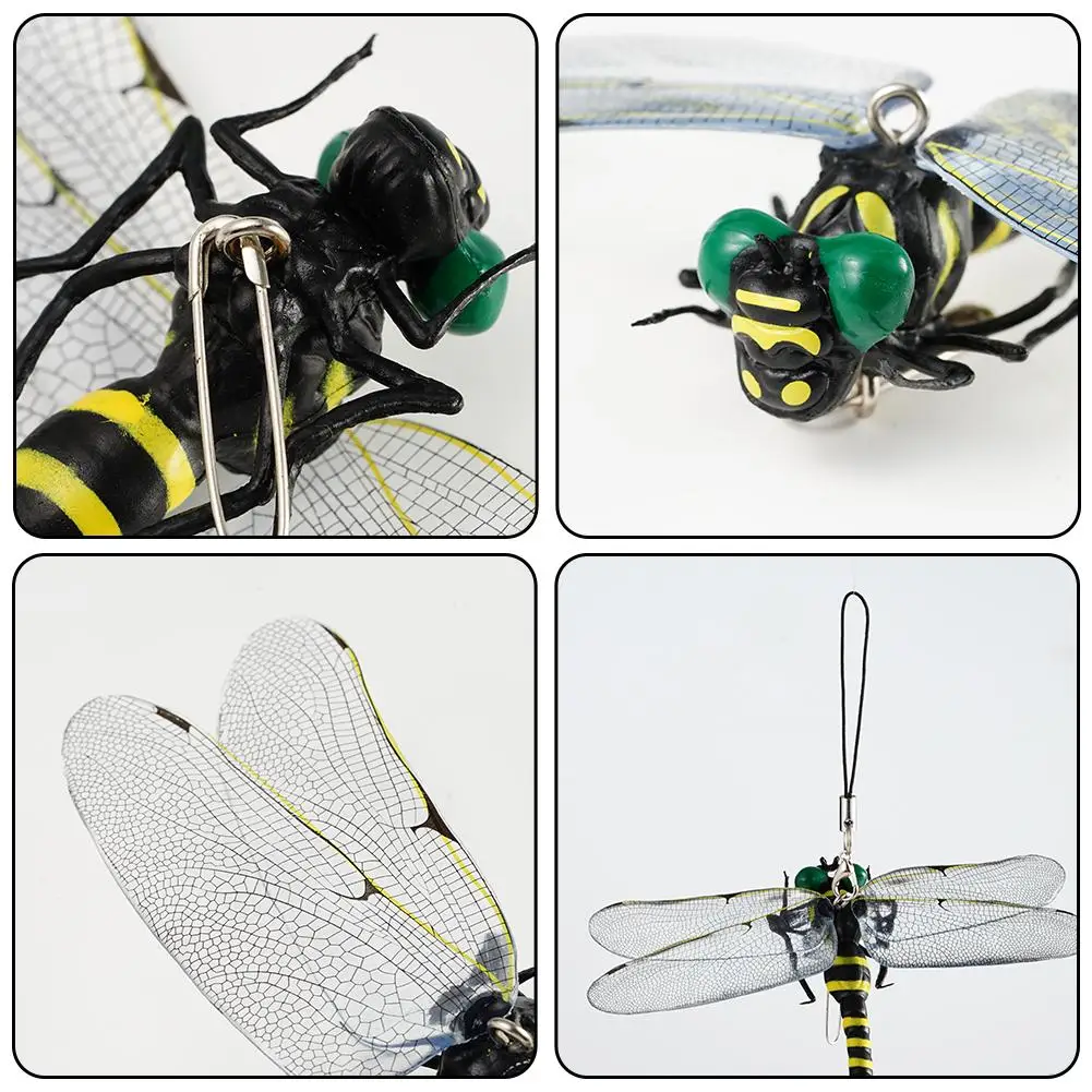 1/3PC PVC simulación libélula insecto modelo repelente de mosquitos adornos colgantes al aire libre para jardín al aire libre Camping herramienta de pesca