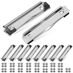 10 Pcs File Folder Document Board Clips Clamps White Metal Scissors Clipboard Holder Mountable Office Mini Binder
