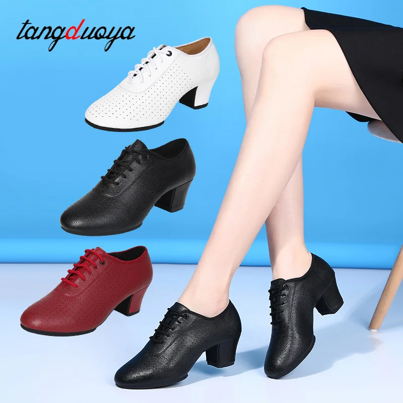 Womens Modern Jazz Hip Hop Dance Shoes Trendy Athletic Sneakers Comfy Latin Dance Shoes Tango dancing shoes Leather