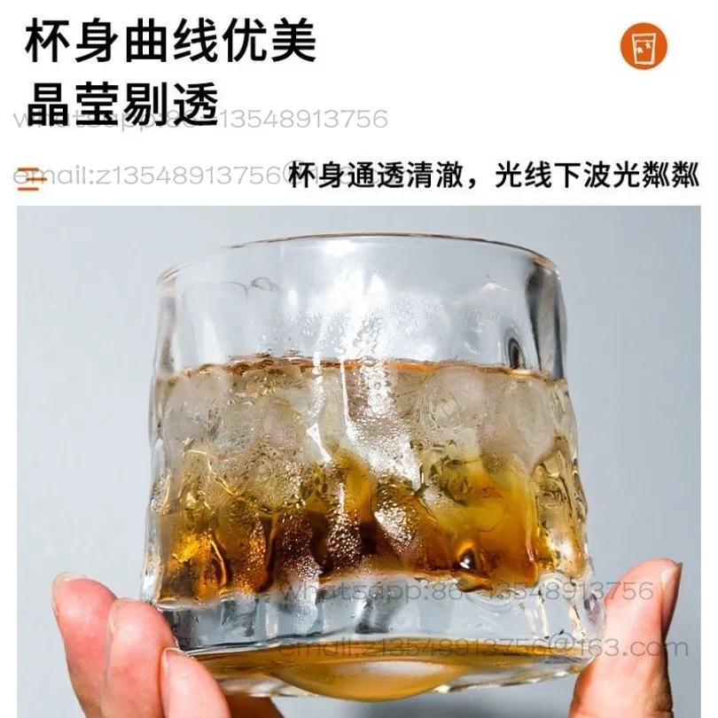Creative 360 ° rotation, lead-free high-transparency crystal glass, household high-value spirit cup [3 pcs]
