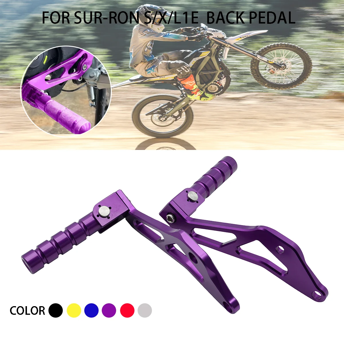 Pedane Posteriori CNC per Passeggero Moto Elettrica Sur-Ron Light Bee X S, Supporto Pedale per Segway X160 X260