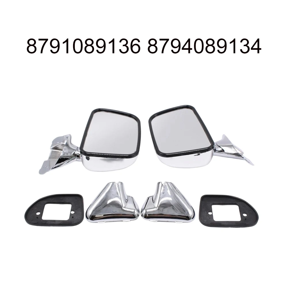 

Car Manual Side View Mirrors Chrome Pair Set 8791089136 8794089134 For Toyota For 4Runner Pickup Truck Exterior Parts