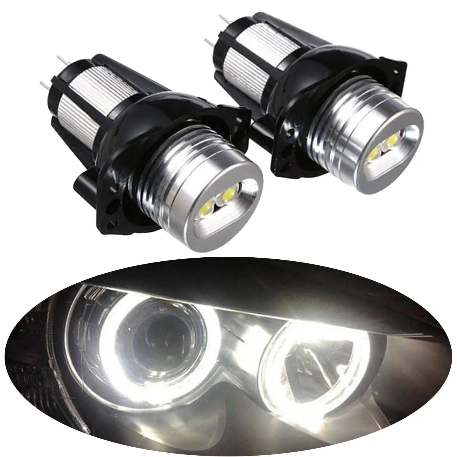 

12V Error Free Angel Eyes LED Halo Ring Light Bulb Headlight Upgrade ABS Material for E90 E91 3 Series