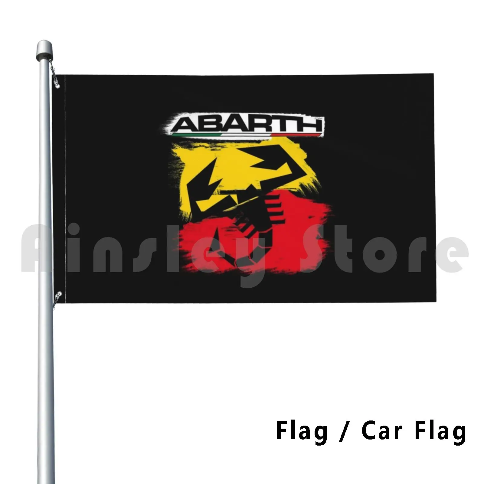 Abarth Escorpión , Con Fondo Estilo Pintura Outdoor Decor Flag Car Flag Abarth Escorpion Rojas Negras Coches