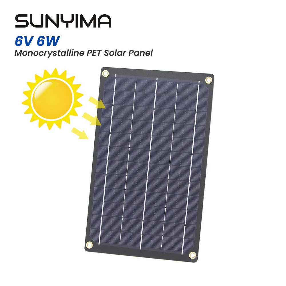 1pcs SUNYIMA 275*170 6V6W Monocrystalline PET Solar Panel Wholesale Power Generation Panels for Mobile Phone Charging