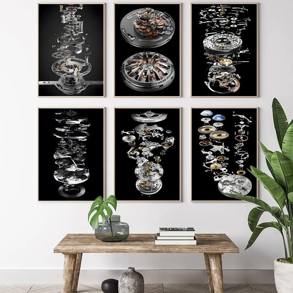 Vintage Watch Mechanical Movement Patent Painting Calligraphy HD Canvas Poster living room bedroom bar aesthetic decoration