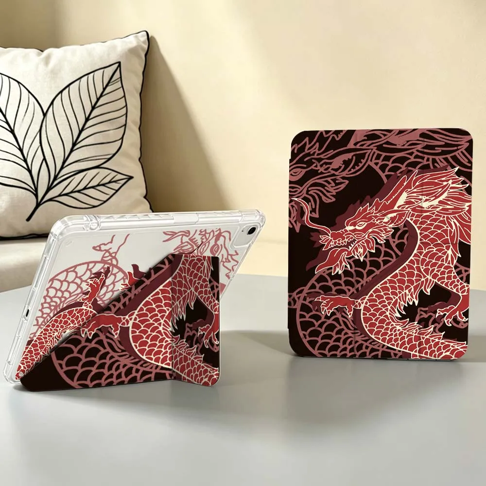 Cartoon Red Dragon Pattern Soft For Apple iPad Air A16 4 12th 11th 10th 7th 11 12.9 13 10.5 inch Gen 3Y Tablet Case