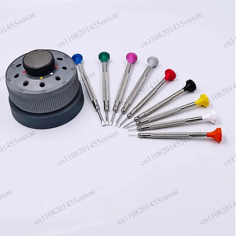 9PCS Precision Watch Screwdriver Set With Rotating Base Watch Case Opening Repair Tool For Watchmaker Use