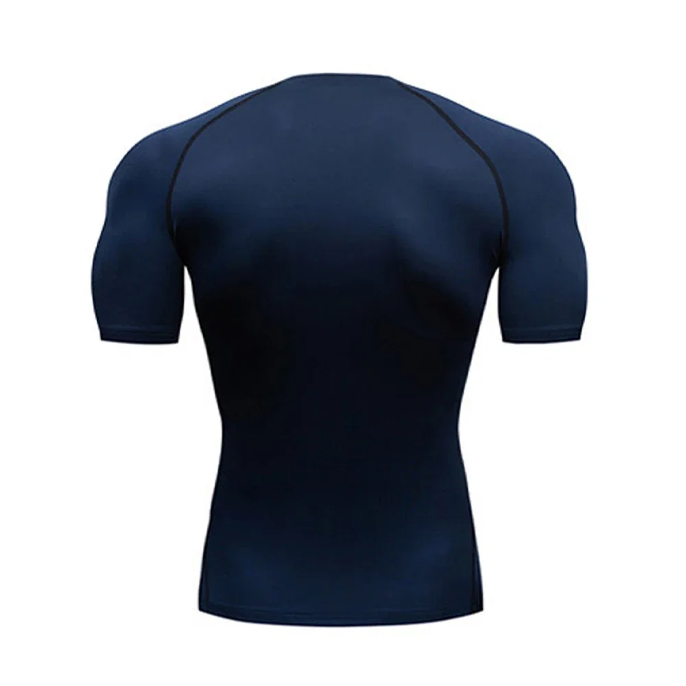 Männer Bodybuilding Sport Engen T-shirt Sommer Kompression Oansatz T-shirt Gym Fitness Quick Dry Lauf T-shirt Männliche Workout Tops – Detail 5
