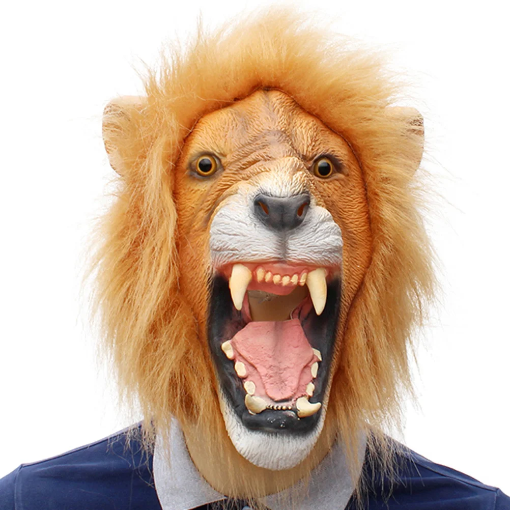 

Emulsion Make up Halloween Mask Lion Cosplay Animal Masquerade Horror Masks Decorations