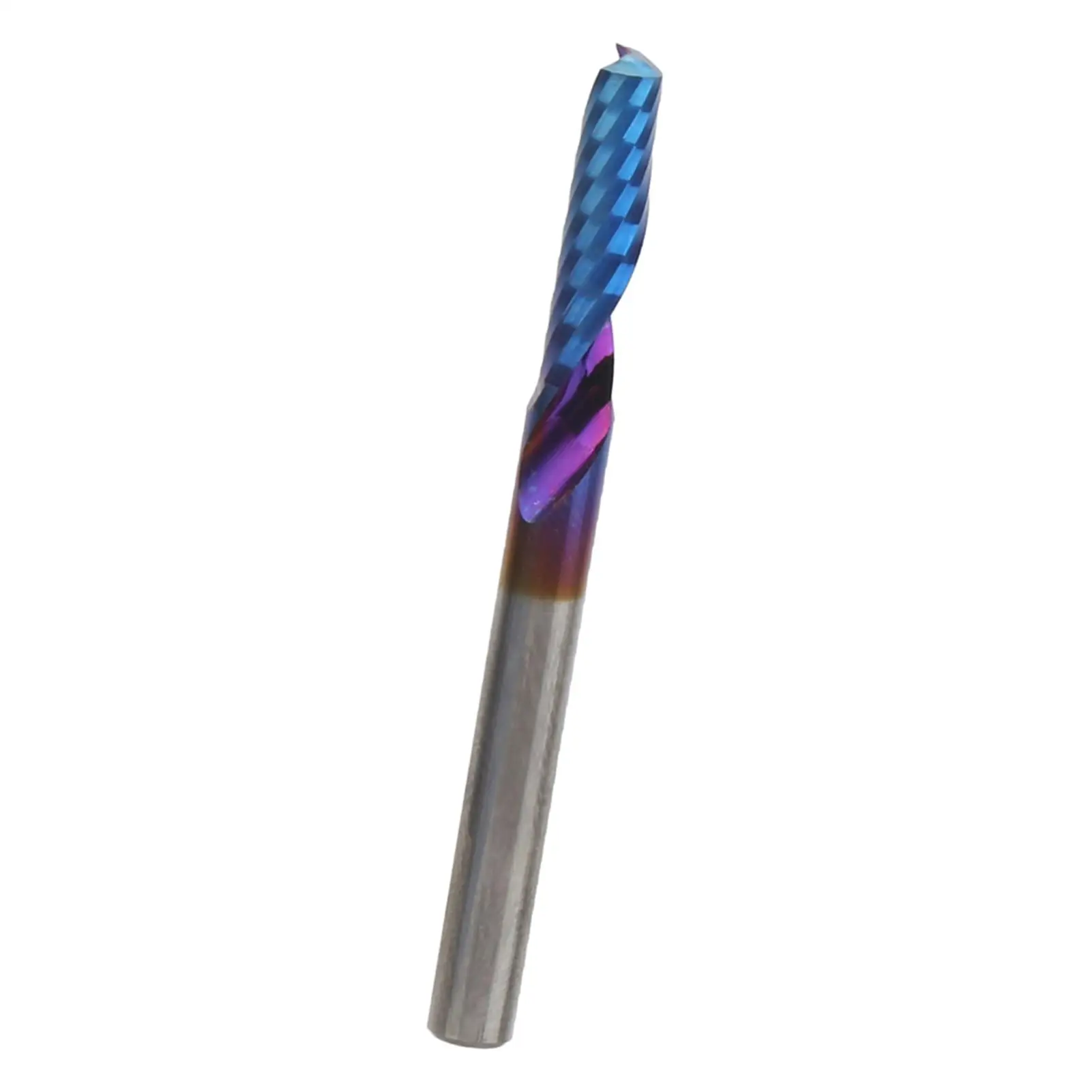 CNC Single Blade Tungsten Steel Spiral Milling Cutter Blue Plating - Woodwork End Mill CNC Tools - 4x15x45 Milling