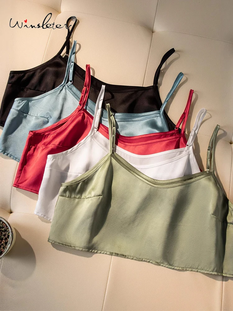 Winsleter-100%Real Silk Elegant Sling, Solid Outerwear, Women Simplicity Commute Short Adjustable Camisole, 2026 Spring T5D831CC