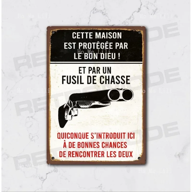 Vintage Metal Sign Hunting Quote French Farmhouse Decor