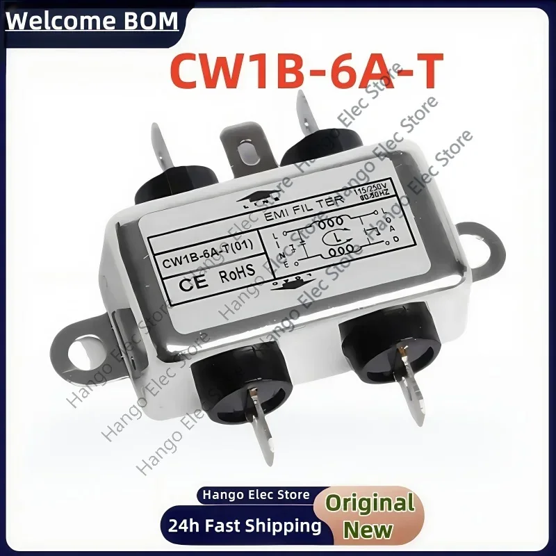 Power filter 220V anti-interference EMI filter socket audio power purifier car CW1D power amplifier CW1B-T-6A 10A